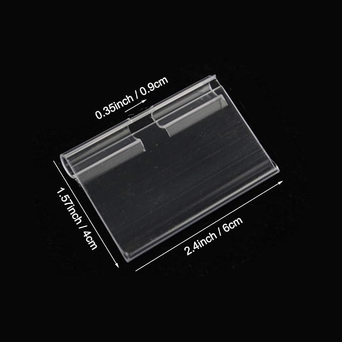 Plastic Label Holder Clear Tag Merchandise Sign Display Holder | Supermarket - Image 2