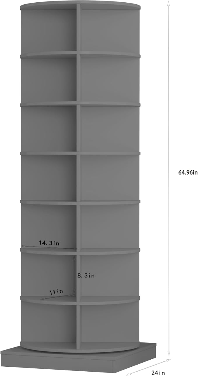 6 Tier / 7 Tier Rotating Shoe Rack Tower, Modern Free Standing 360° Revolving - Image 2