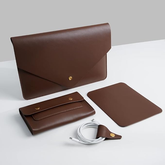 PU Leather Laptop Sleeve 13 Inch Compatible by Unknown