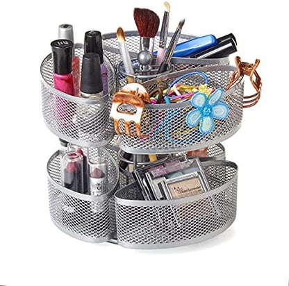 Nifty Organizing Carousel – Silver Finish, Spins 360-Degrees, Cosmetic Bathroom - Image 6