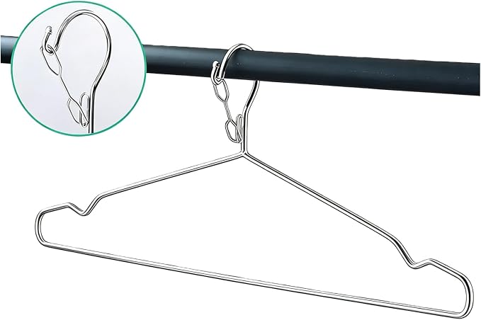 16.5” Wire Hanger 4mm Lockable Hangers 10Pack Stainless Steel Slim Thin Heavy - Image 4
