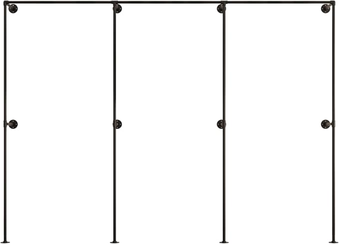 Industrial Pipe Clothing Rack, Heavy Duty Wall Mounted Clothes Rack, Retail - Image 9