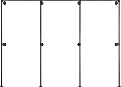 Industrial Pipe Clothing Rack, Heavy Duty Wall Mounted Clothes Rack, Retail - Image 9