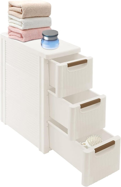 Storage Drawers on Wheels, 3-Drawer Slim Rolling Storage Cart by Libsaerty-Buynow_LLC