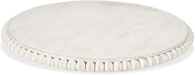 White Beaded Lazy Susan by MudPie