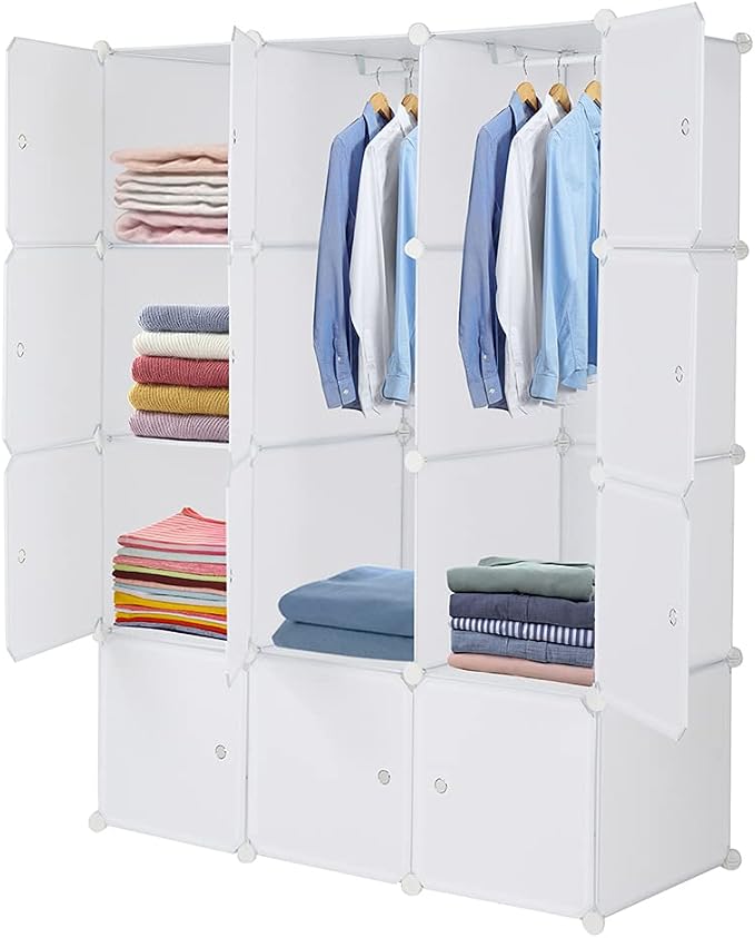 12 Cubes Storage Organizer, Portable Closet Wardrobe, Plastic Clothes Storage by Unknown