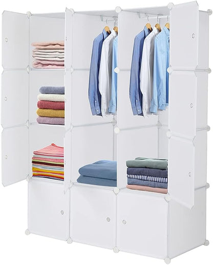 12 Cubes Storage Organizer, Portable Closet Wardrobe, Plastic Clothes Storage by Unknown
