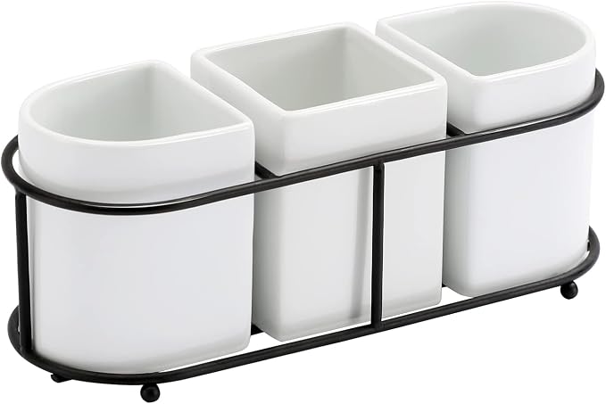 Buyajuju 3 Piece Porcelain Flatware Holder Caddy by Buyajuju