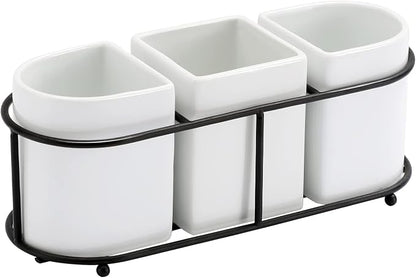 Buyajuju 3 Piece Porcelain Flatware Holder Caddy by Buyajuju