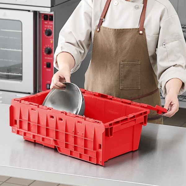 Plastic Storage Tote with Flip Lid, 19.7 x 11.8 x 7.3 inches - Image 3