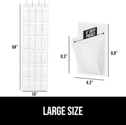 GORILLA GRIP Over the Door Shoe Organizer, 24 Extra Large Breathable Mesh - Image 6