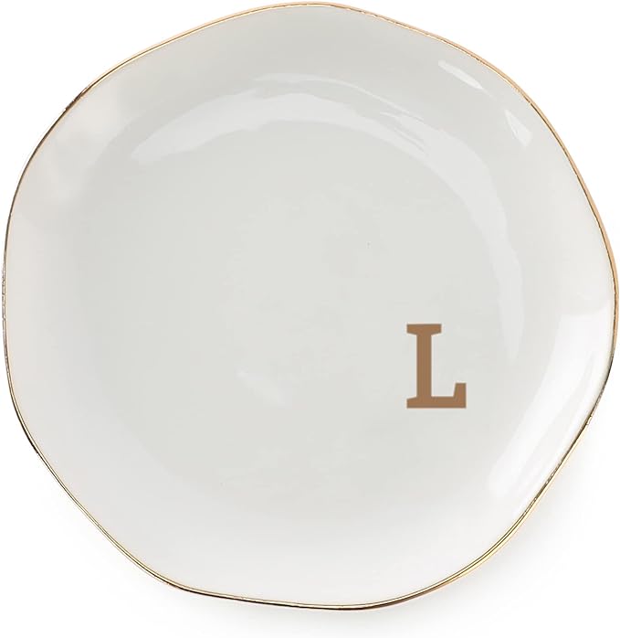 Initials Ring Dish Jewery Tray by VINCOMIC