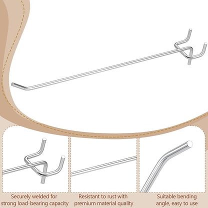 200 Pack Pegboard Shelving Hooks, 8 Inch Stainless Steel Pegboard Hooks Hanging - Image 4