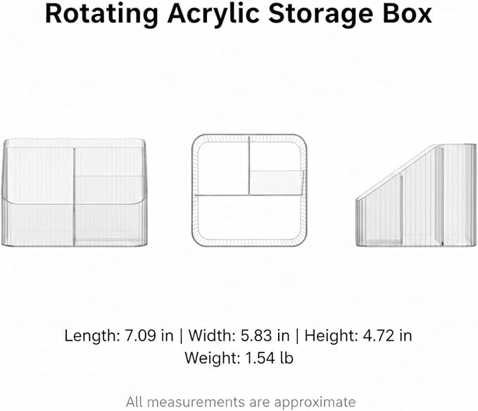 Rotating Acrylic Storage Box, 360-Degree Vanity Organizer - Image 7
