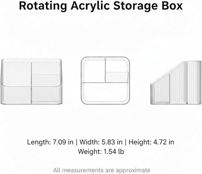 Rotating Acrylic Storage Box, 360-Degree Vanity Organizer - Image 7