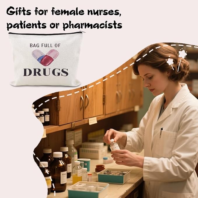 YangQian Funny Medication Bag for Women Nurse Practitioner Birthday Christmas - Image 2