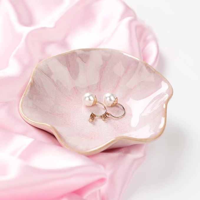 Binoster Ceramic Leaf Jewelry Dish, Modern Jewelry Holder, Small Ring Dish - Image 3