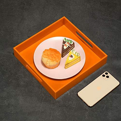 Orange Sturdy Acrylic Serving Tray - Image 4