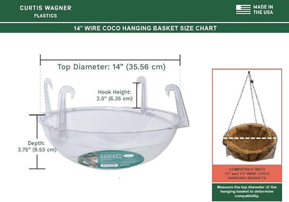 Curtis Wagner Plastics Wire Coco Hanging Basket Drip Pan 14" x 3.75" | 5-Pk - Image 2