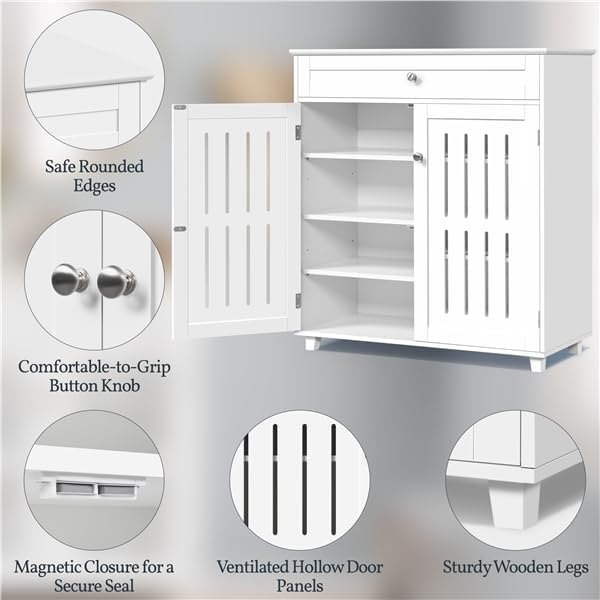 Yaheetech Shoe Cabinet, 4-Tier Shoe Storage Cabinet - Image 5
