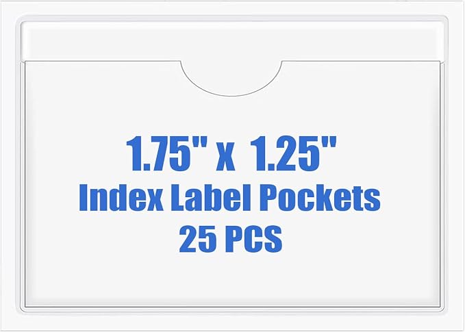 Origin-Joy 25 PCS Self-Adhesive Index Label Pockets by Origin-Joy