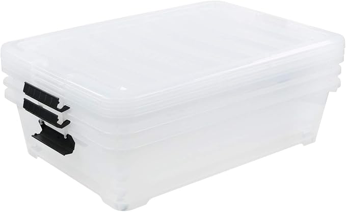 3-Pack 40 Quart ClearView Wheeled Underbed Latch Boxes - Image 9