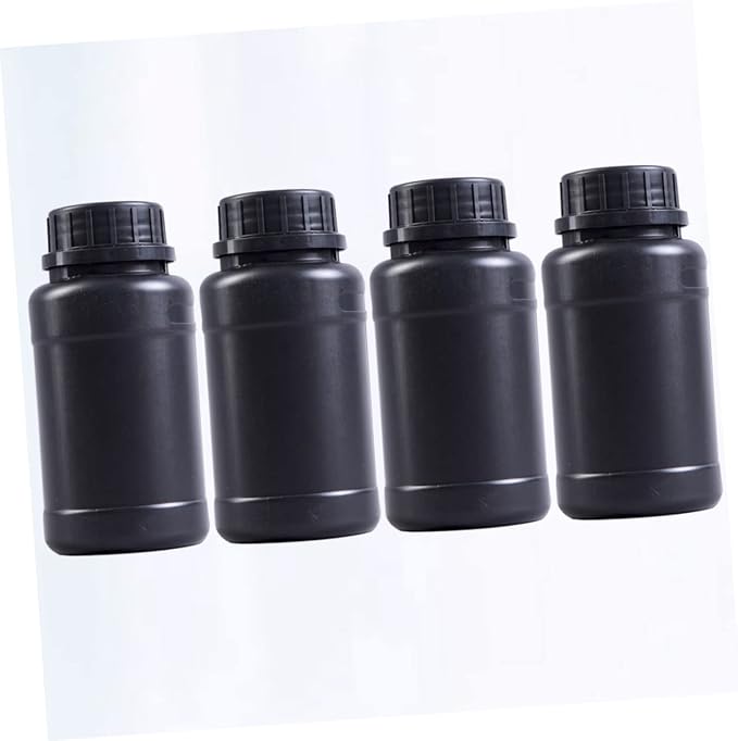 4pcs Black Plastic Chemical Storage Bottles Lightweight Hdpe Holders Sealing - Image 2