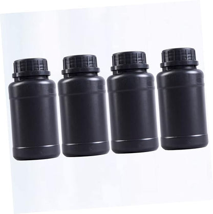 4pcs Black Plastic Chemical Storage Bottles Lightweight Hdpe Holders Sealing - Image 2