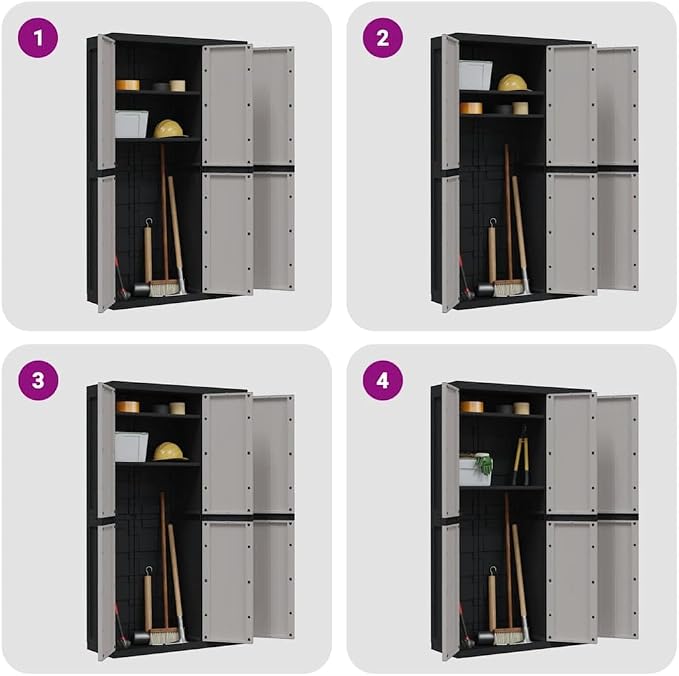 Outdoor Storage Cabinet, Large Polypropylene Tool Organizer - Image 9