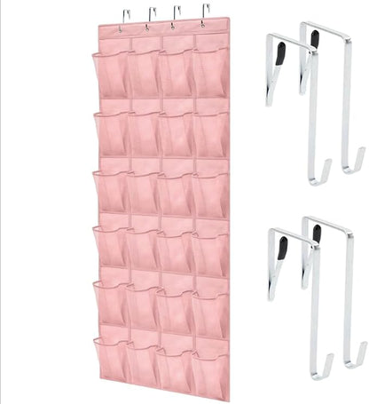 GORILLA GRIP Over the Door Shoe Organizer, 24 Large Breathable Mesh Pockets by GorillaGrip