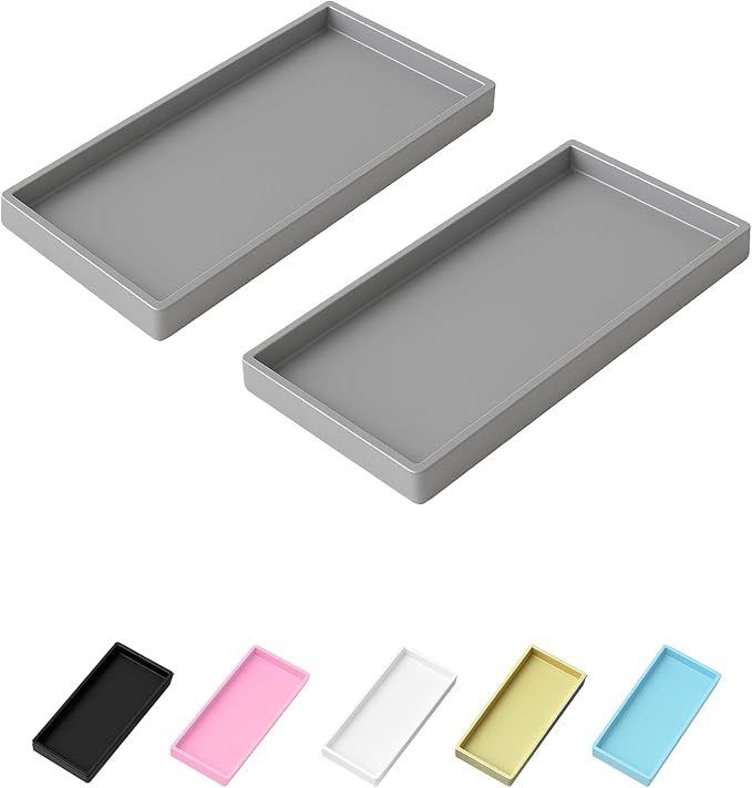 Vanity and Bathroom Tray, 7.7" ABS Countertop Organizer, Waterproof Vanity Tray by Unknown