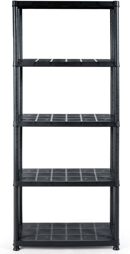 IRONMAX 5-Tier Plastic Shelving Unit, No Tools Required, Free Standing Storage by IRONMAX