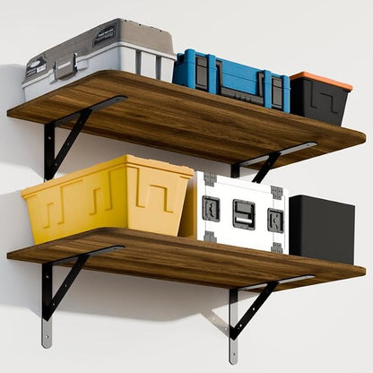 Dogsky 2-Pack Garage Storage Shelving Wall Mounted, 3x2Ft Heavy Duty Wood by Dogsky