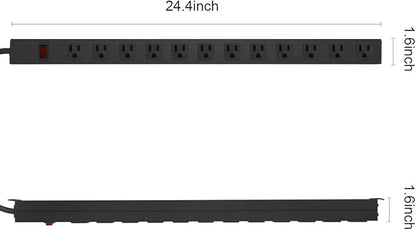Metal Wall Mount Power Strip, Mountable Power Outlet - Image 2