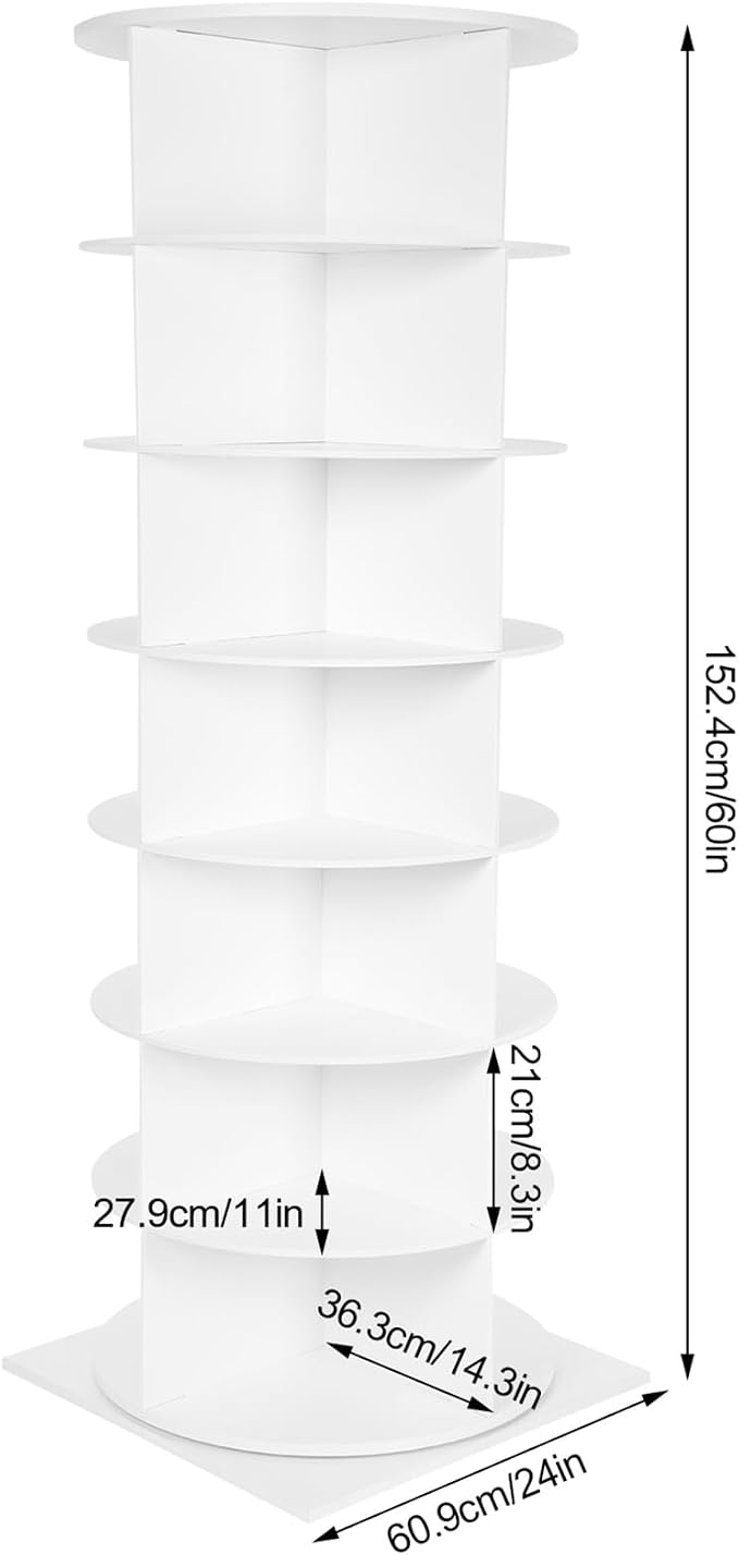 Rotating Shoe Rack, Free Standing Vertical Handbag Rotate Display Storage - Image 3