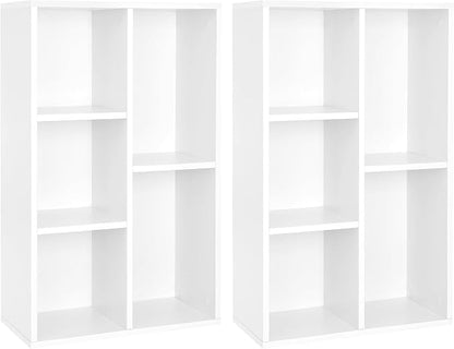 VASAGLE Set of 2 Bookcases, Bookshelves, 5 Compartments, Freestanding Shelves by VASAGLEbySONGMICSHOME