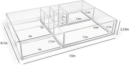 Isaac Jacobs 8-Compartment Clear Acrylic Drawer Organizer, School & Office - Image 2