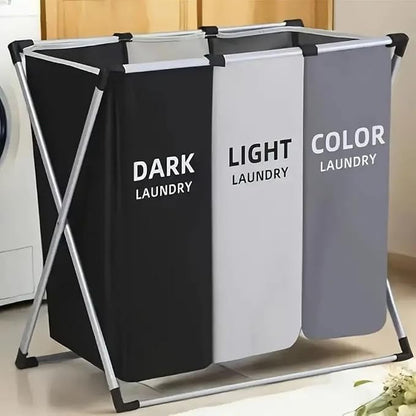 Laundry Basket Sorter, 3-Section Laundry Basket Organizer, Foldable - Image 3