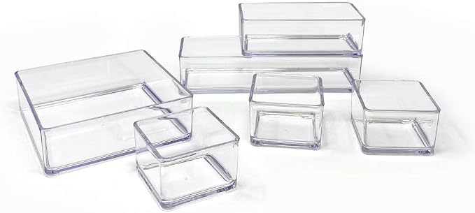 Isaac Jacobs 6-Tray Clear Acrylic Organizer Set, Stackable Storage Solution - Image 3