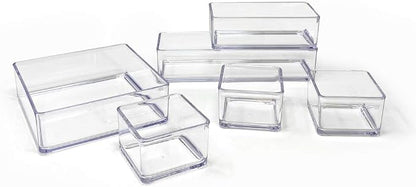 Isaac Jacobs 6-Tray Clear Acrylic Organizer Set, Stackable Storage Solution - Image 3