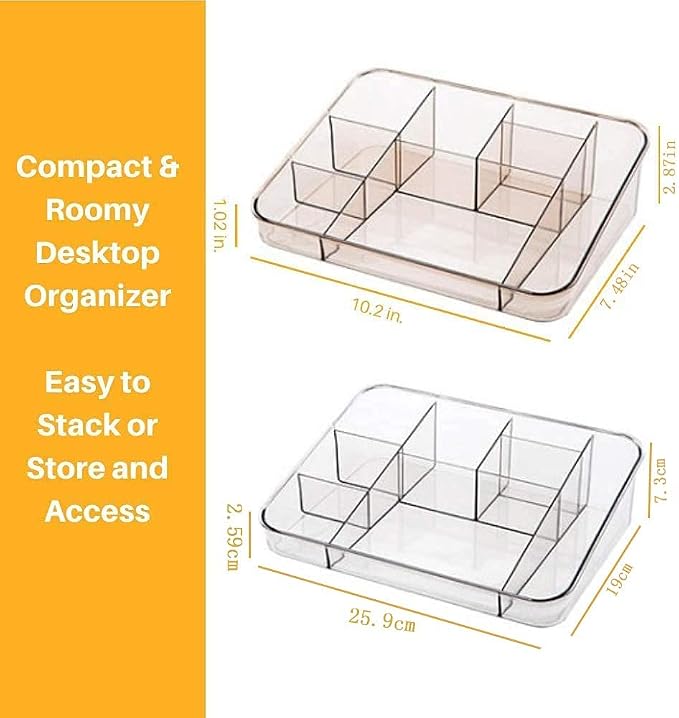SUNFICON Makeup Tray Organizer Cosmetic Display Case Office Stationery Storage - Image 12