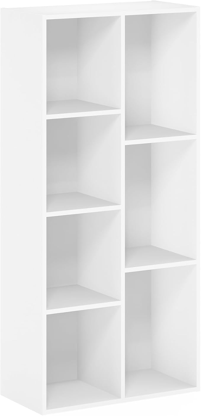 Furinno LUDER Book Shelf, 7-Cube Bookshelf, 9.4 x 19.5 x 41.7, - Image 9