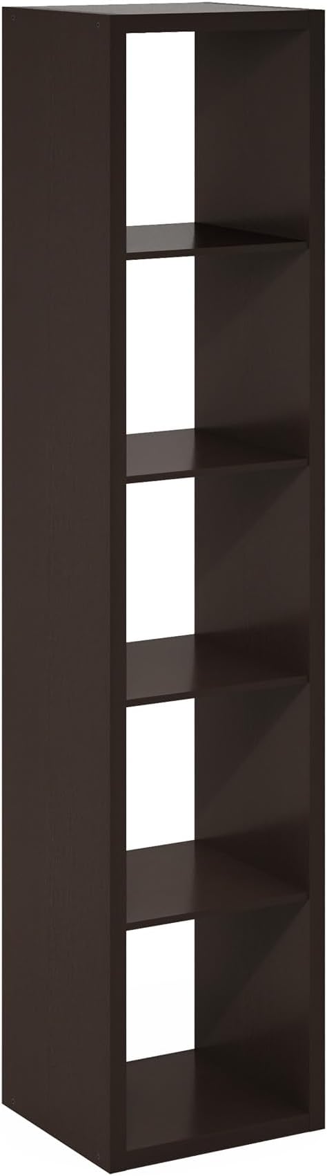 Furinno Cubicle 5-Cube Book Shelf, Extra Thick Frame Bookshelf, Dark Oak | - Image 11