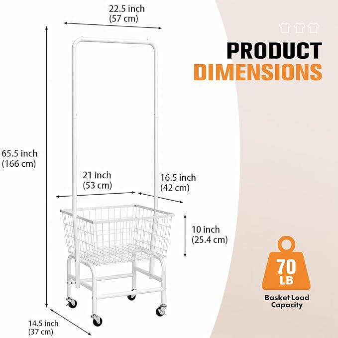 ALIMORDEN Rolling Laundry Cart - Image 3