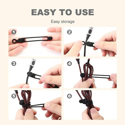 Data Cable Organizer, Silicone Cable Ties Reusable - Image 3