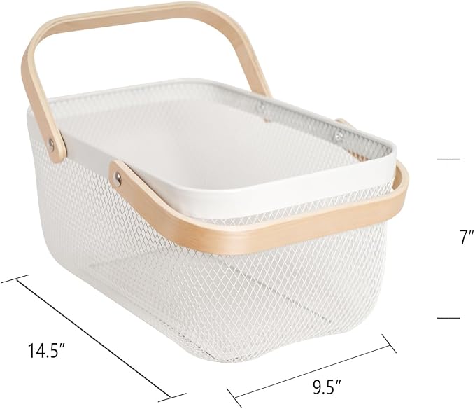 Metal Mesh Steel Harvest Basket, Wire Garden Basket - Image 6