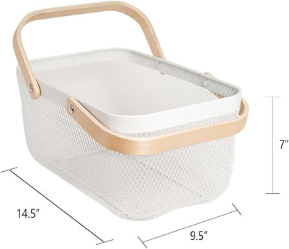 Metal Mesh Steel Harvest Basket, Wire Garden Basket - Image 6