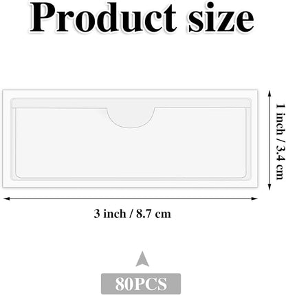 80 Pack Self-Adhesive Label Holders, Sticks To Shelves - Image 2