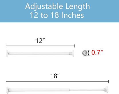 TYRON Smallest Closet Rods for Hanging Clothes, 1/2" Diameter, 12-18 In. | White - Image 5