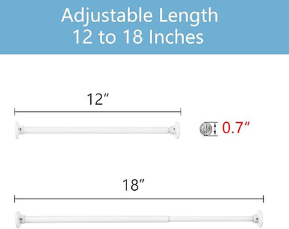 TYRON Smallest Closet Rods for Hanging Clothes, 1/2" Diameter, 12-18 In. | White - Image 5